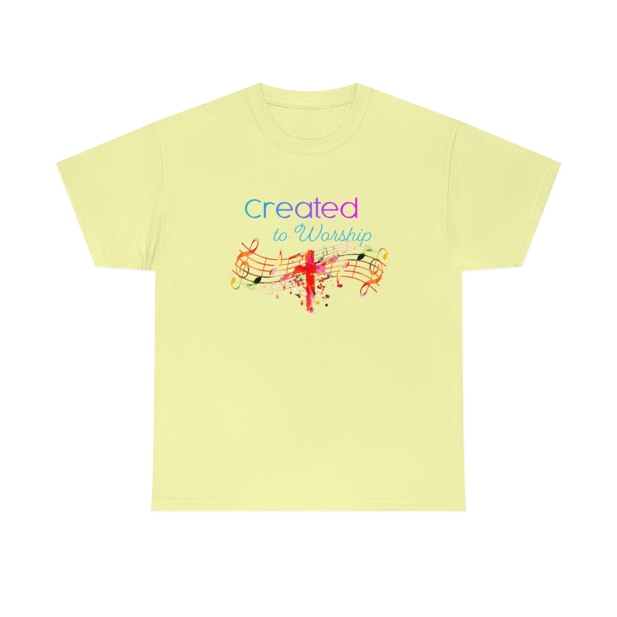Created to Worship Colorful T-Shirt - Image 33
