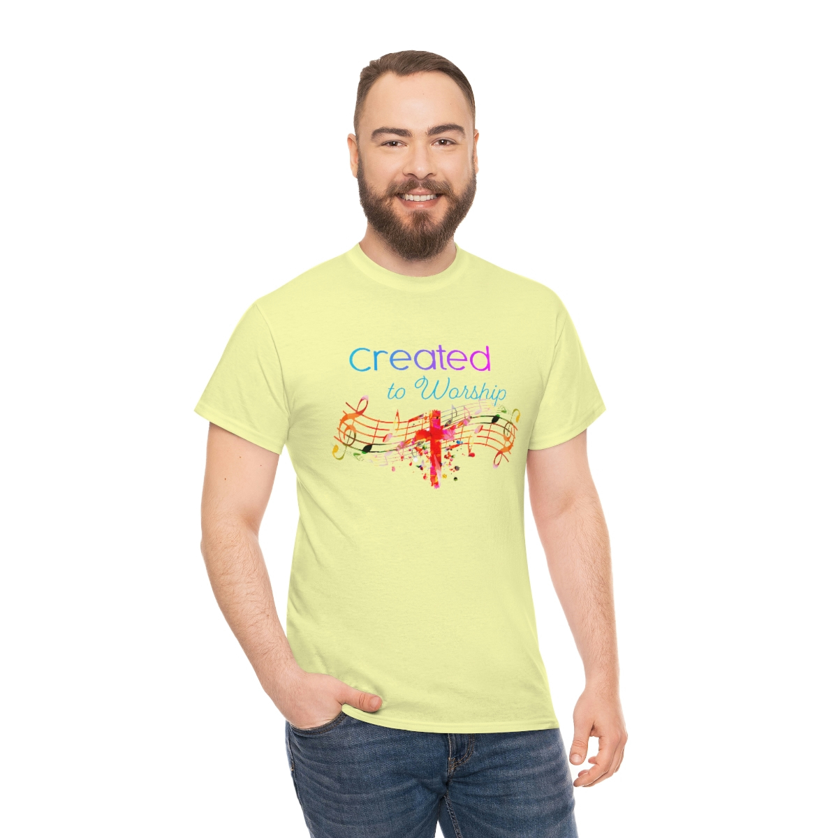 Created to Worship Colorful T-Shirt - Image 36