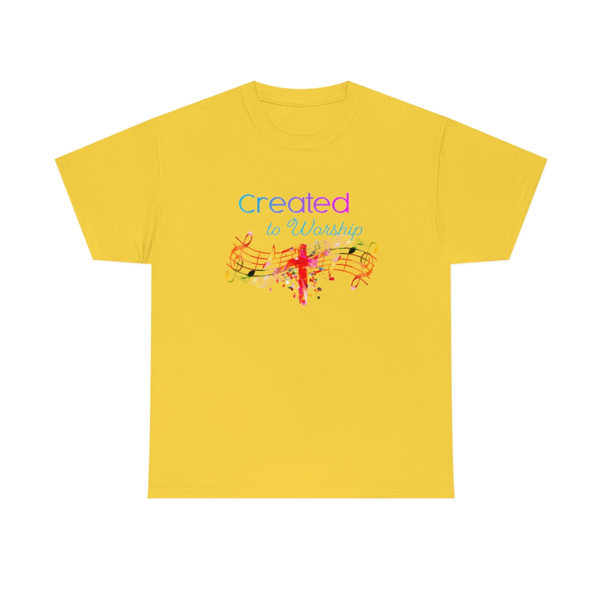 Created to Worship Colorful T-Shirt - Image 41