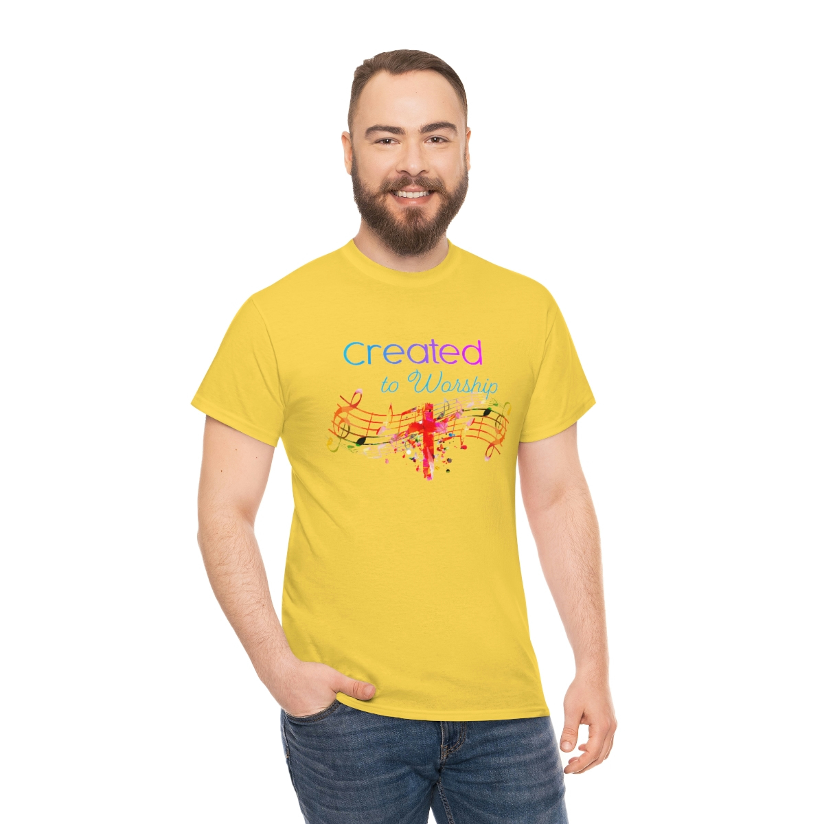 Created to Worship Colorful T-Shirt - Image 44
