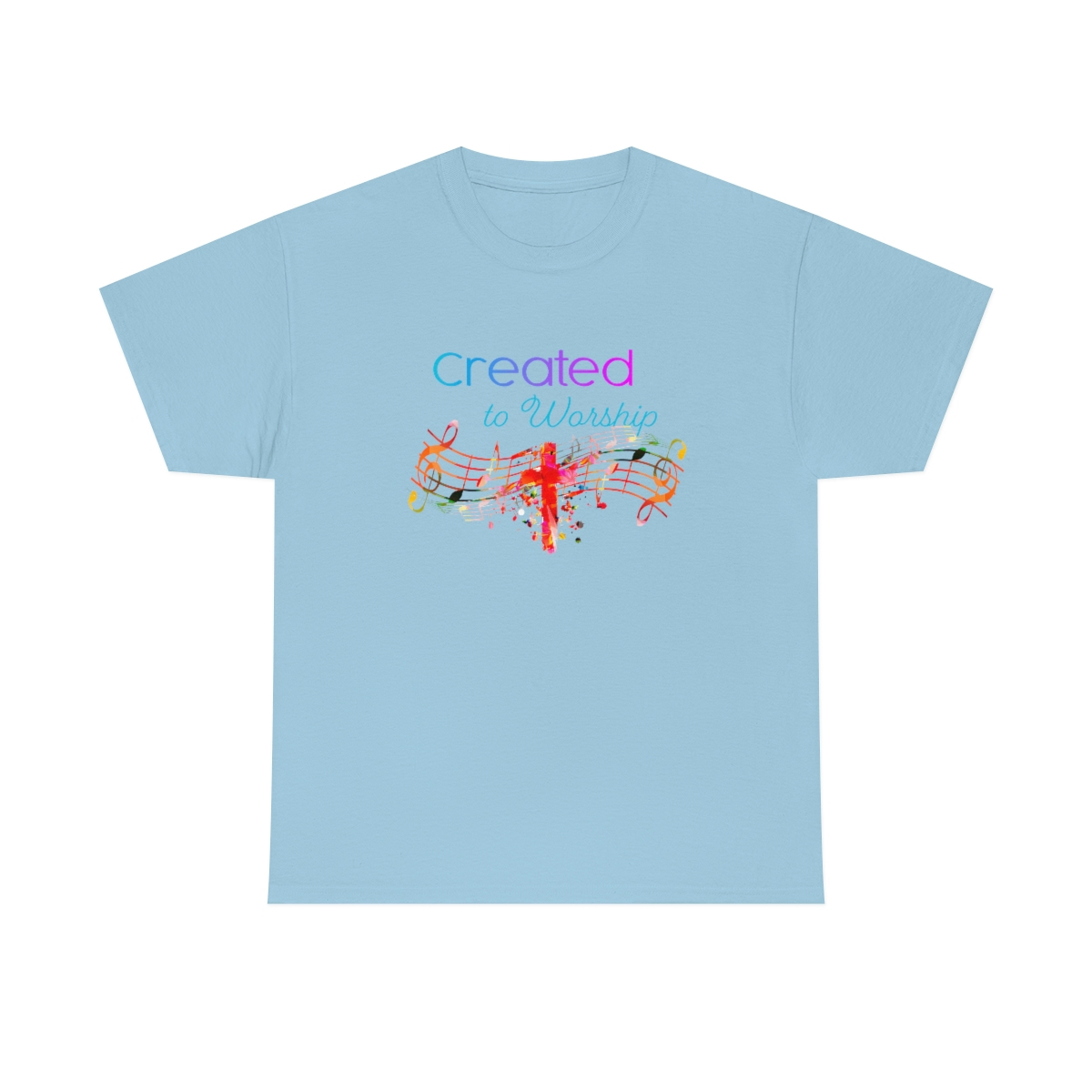 Created to Worship Colorful T-Shirt - Image 49