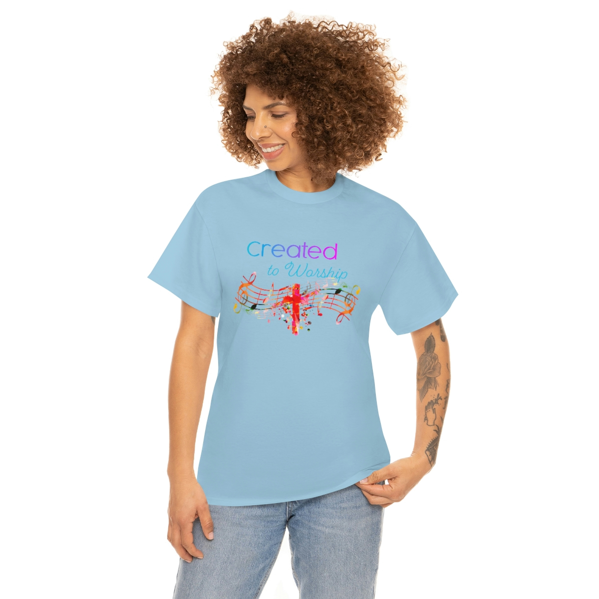 Created to Worship Colorful T-Shirt - Image 50