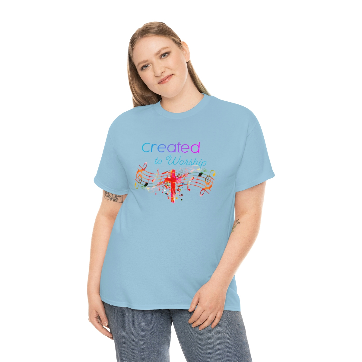 Created to Worship Colorful T-Shirt - Image 51