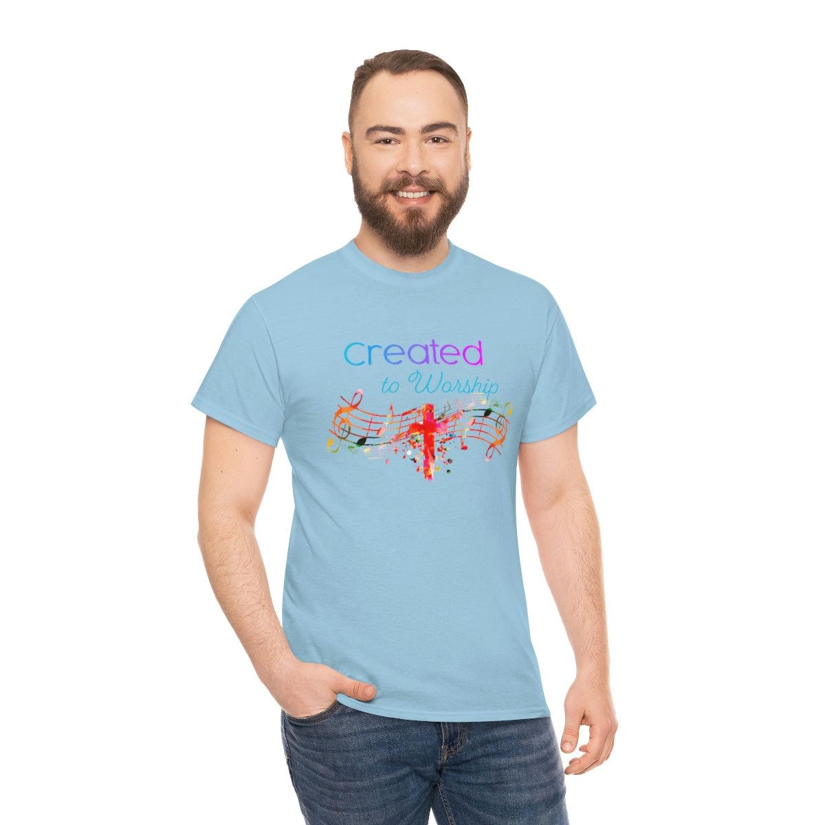 Created to Worship Colorful T-Shirt - Image 52