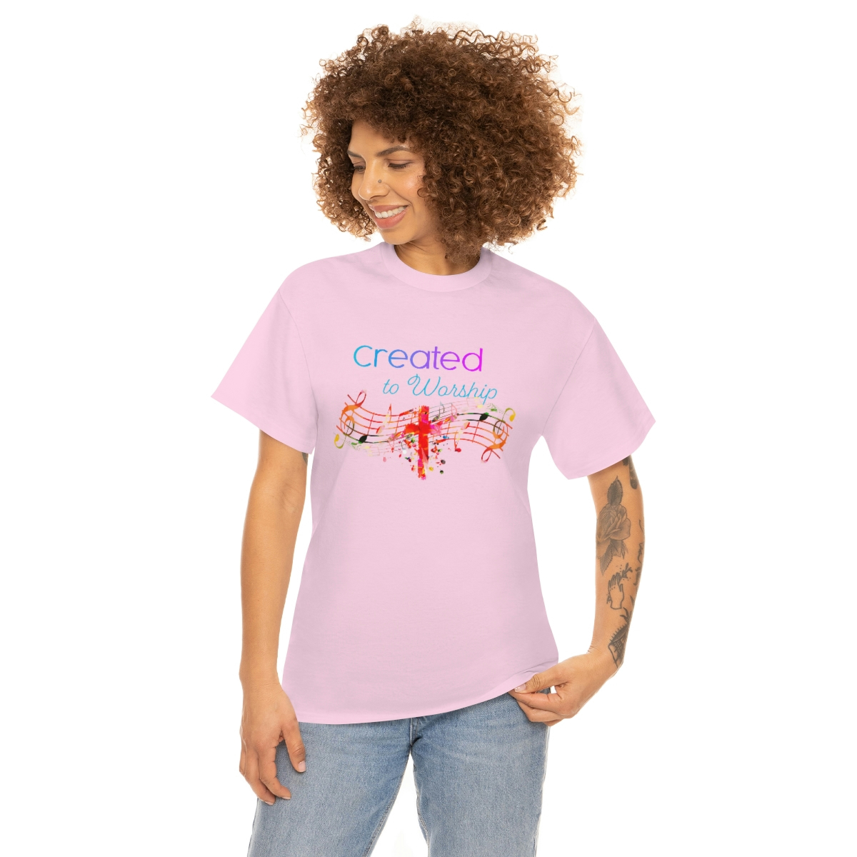 Created to Worship Colorful T-Shirt - Image 58