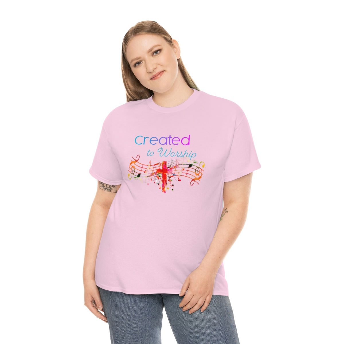 Created to Worship Colorful T-Shirt - Image 59