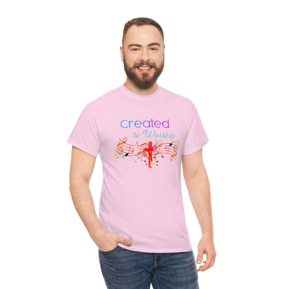 Created to Worship Colorful T-Shirt - Image 60