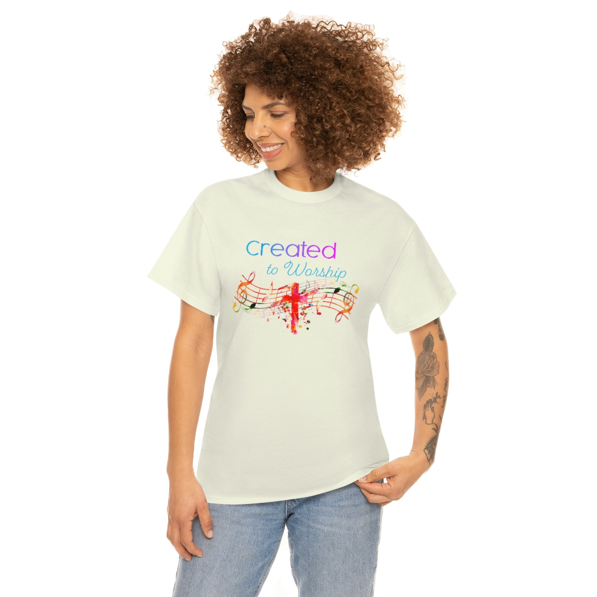 Created to Worship Colorful T-Shirt - Image 26