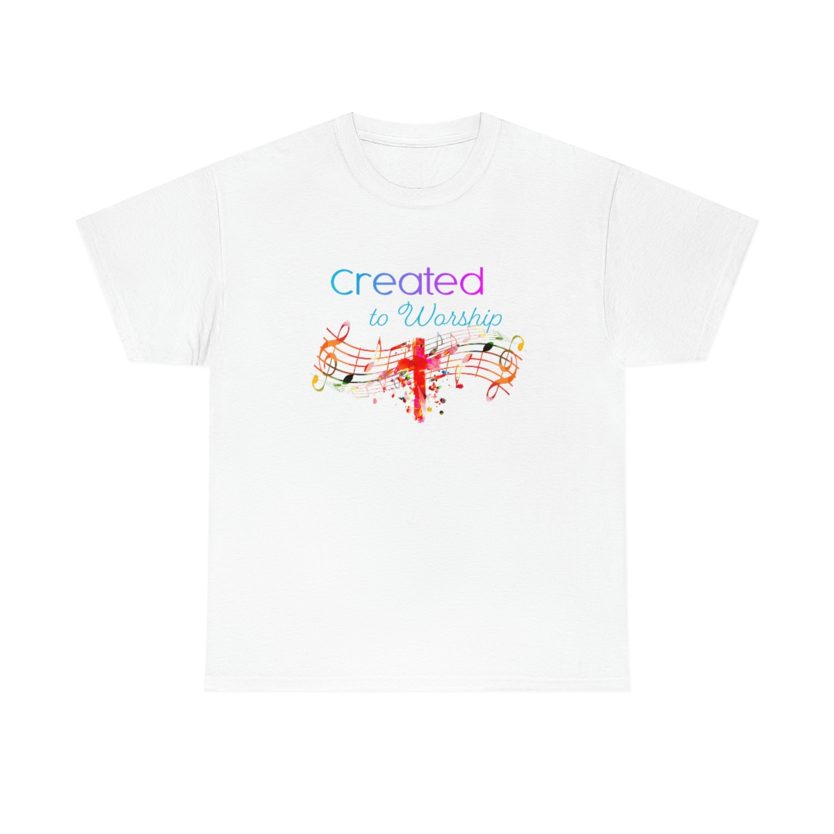 Created to Worship Colorful T-Shirt