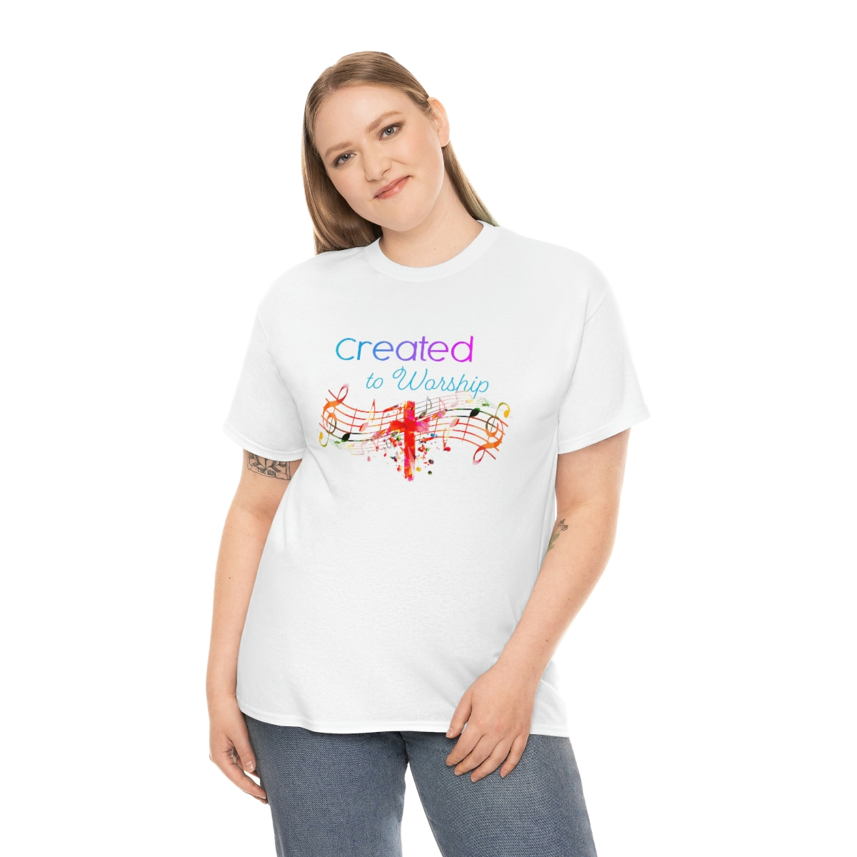Created to Worship Colorful T-Shirt - Image 3