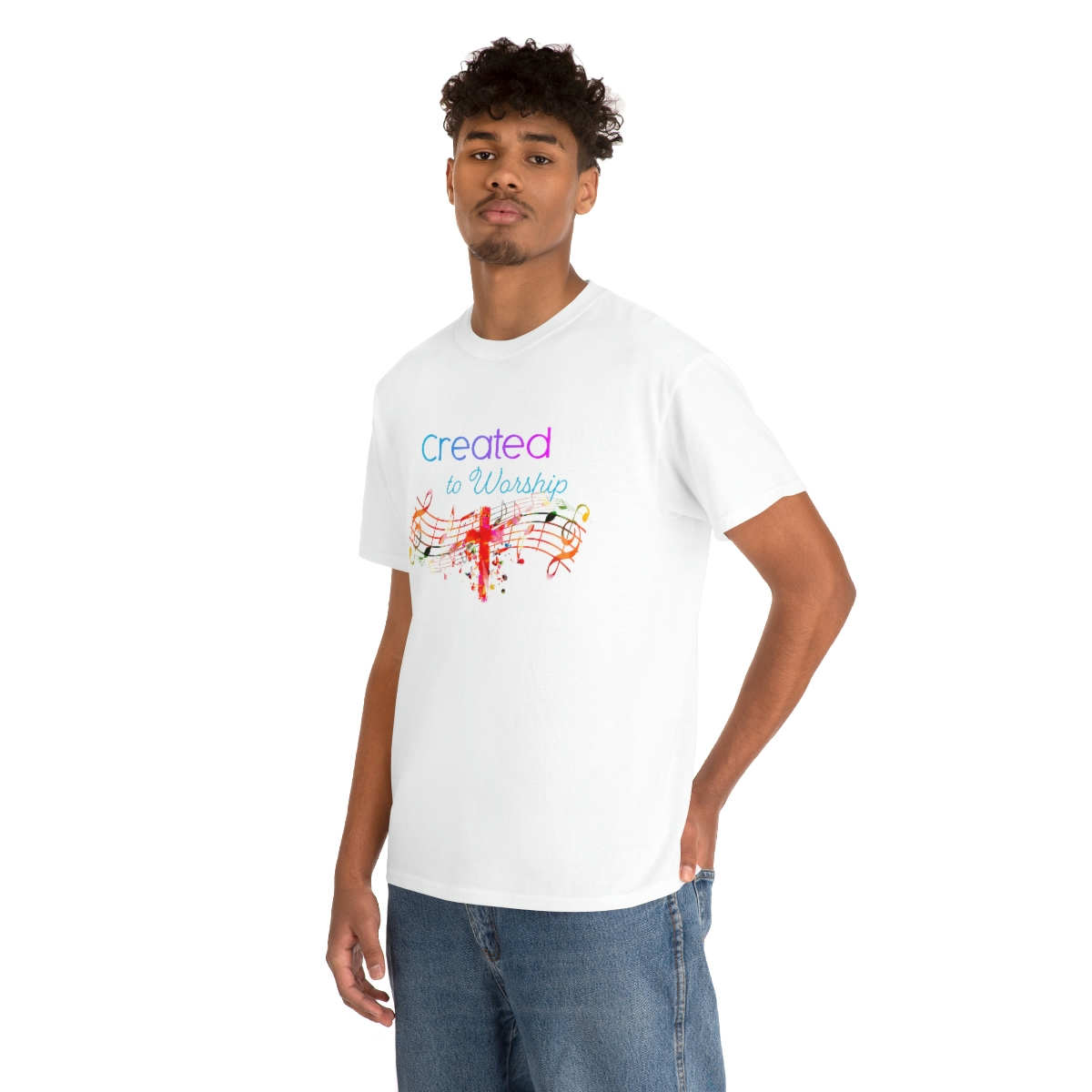 Created to Worship Colorful T-Shirt - Image 5