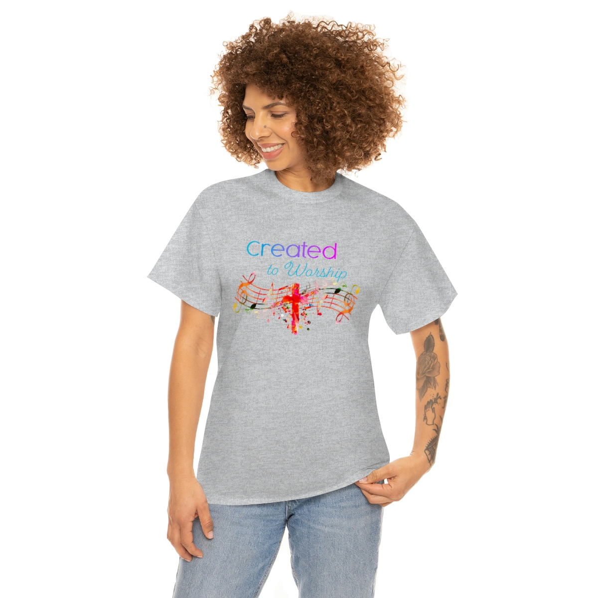 Created to Worship Colorful T-Shirt - Image 10