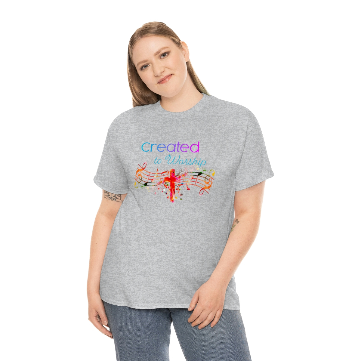 Created to Worship Colorful T-Shirt - Image 11