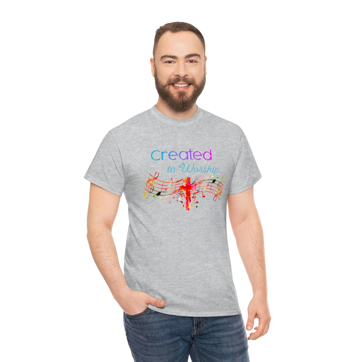 Created to Worship Colorful T-Shirt - Image 12