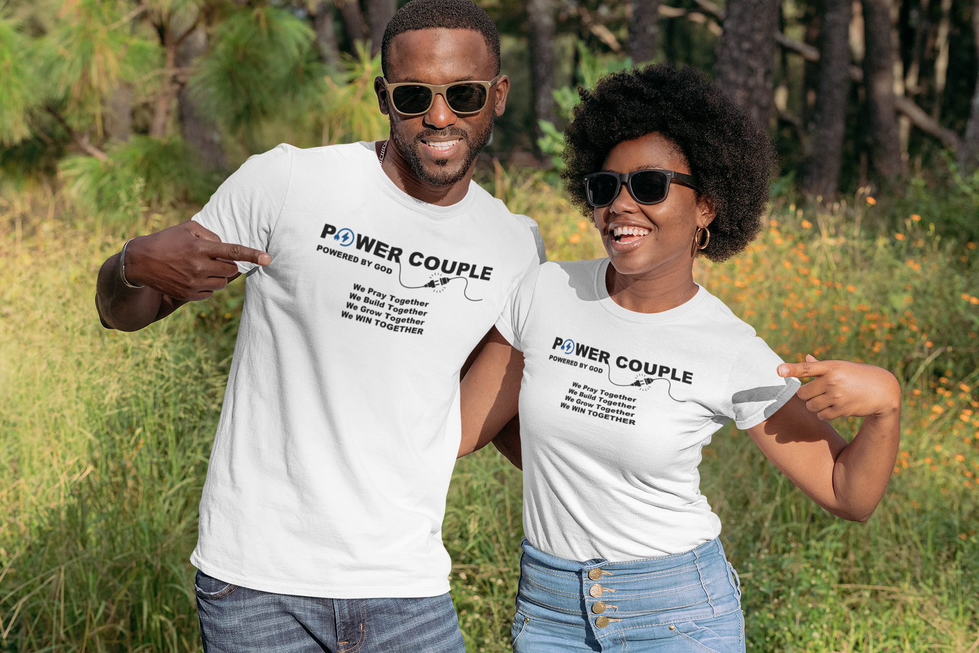 Power-Couple-young-couple-pointing-at-cute couple-t-shirts
